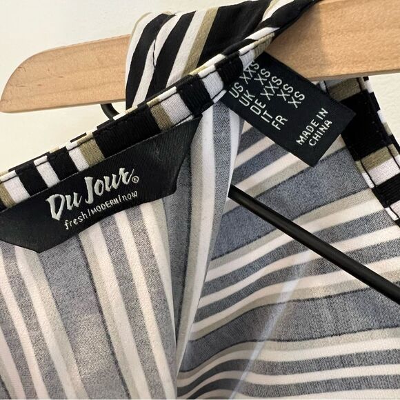 NWOT Du Jour Petite Stripe Printed Wide-Leg Crop Jumpsuit | Size XXS - Picture 8 of 13